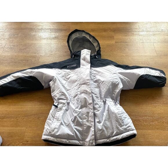 Columbia Sportswear Ski Jacket Girls Size 10/12 Light Blue Detachable Hooded - Picture 1 of 13